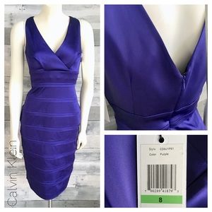 NWT-Party ready cocktail stretch satin sheath